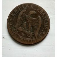 Франция 5 сантимов, 1862 "BB" - Страсбург 2-8-3