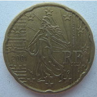 Франция 20 евроцентов 2001 г.