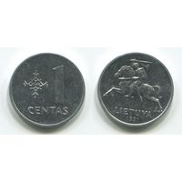Литва. 1 цент (1991, aUNC)