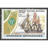 Гренада Гренадины. 200 лет США. Парусник. 1976г. Mi#178.