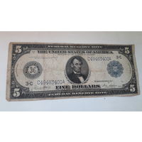Банкнота 5 долларов США 1914г