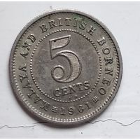 Малайя и Британское Борнео 5 центов, 1961 "KN" -  Бирмингем 4-11-37