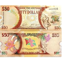 Гайана 50 долларов 2016 год  UNC