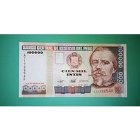 Банкнота 100 000 инти  Перу 1989 г.