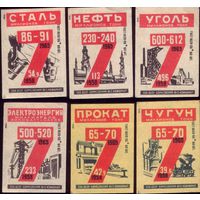 6 этикеток 1959 год Семилетка Борисов
