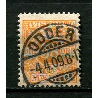 Дания - 1907 - Расчетная газетная марка 38Ore. Verrechnungsmarken - [Mi.6V x] - 1 марка. Гашеная.  (Лот 70BW)