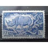 Экваториальная Африка, колония Франции 1947 Носорог**
