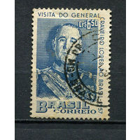 Бразилия - 1957 - Визит президента Португалии - Кравейру Лопиша - [Mi. 911] - полная серия - 1 марка. Гашеная.  (Лот 45BZ)