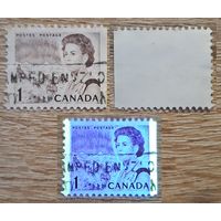 Канада 1967 Королева Елизавета II, северное сияние и команда на собачьих упряжках.Без перфорации правая сторона.
