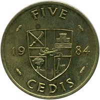 Гана 5 седи, 1984 UNC