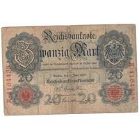 Германия 1907 г. 20 марок. Редкий год