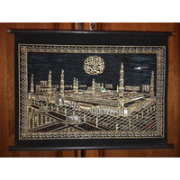 Красивая мусульманская картина (свиток) на ткани 50*35 см.