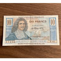 Сен пьер и Микелон 10 франков 1950 г.