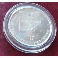 Серебро 0.750! Словакия 200 крон, 1996 100 лет Олимпийским играм - Олимпийская команда Словакии