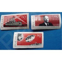 Польша 1967 Mi PL 1793-5 - 50 лет Октябрьской Революции - 3 марки MNH ** / 0,3 ME /