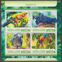 2017 Сьерра-Леоне 8590-8593KL Птицы - Попугаи 11,00 евро