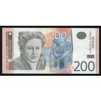 Сербия 200 динар 2013 г. P58b. Серия AG. UNC