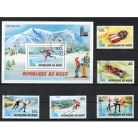 Спорт Зимние Олимпийские игры в  Лейк-Пласиде Нигер 1979 год серия из 5 марок и 1 блока