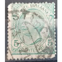 1/2a: Италия - 1906 - стандартная марка - Король - Виктор Эммануил III, 5 чентезимо, водяной знак "корона", [Michel 78], гашеная, гашение "13.7.21"