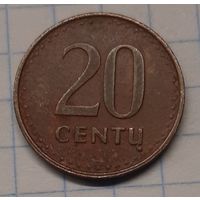 Литва 20 центов 1991г. km89