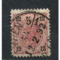 Австро-Венгрия - 1890 - Император Франц Иосиф - 12Kr - [Mi.55] - 1 марка. Гашеная.  (Лот 19EL)-T2P8