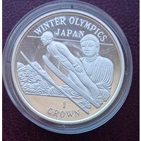 Гибралтар. 1 крона 1998. Зимняя Олимпиада в Японии.