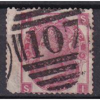 415. Великобритания. Виктория. 3p. 1867 г. St.Gib.#103. Plate 6.