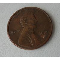 1 цент США 1989 г.в. D