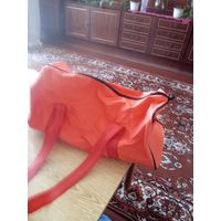 Новая ярко-оранжевая спортивная сумка на плечо 46х20х20см