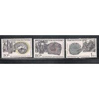 Чехословакия-1968,(Мих.1809-)  **  , Геологический конгресс, Ископаемые, 3 марки