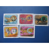 Монголия марки кошки тигры пантеры