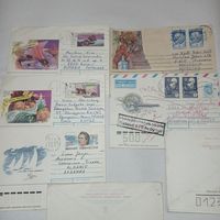 Старые конверты, подписаны для направления в разные страны)