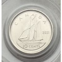 Канада 10 центов 2021 г. Из банковского набора