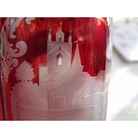 Стакан   ваза  Германия  антиквариат красное стекло