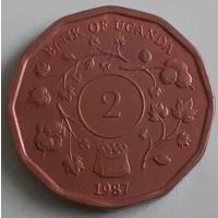 Уганда 2 шиллинга, 1987 (10-2-20(в))