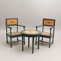 Антикварный набор стол и два кресла