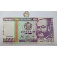 Werty71 Перу 5000 инти 1988 UNC банкнота