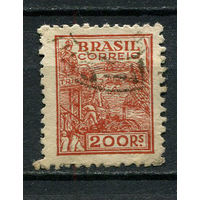 Бразилия - 1942/1947 - Сельское хозяйство 200R - [Mi.597I] - 1 марка. Гашеная.  (Лот 21EC)-T5P2