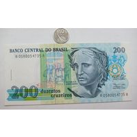 Werty71 Бразилия 200 крузадо 1990 UNC  Банкнота