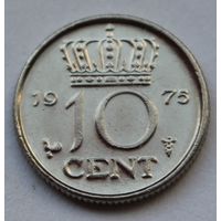 Нидерланды 10 центов, 1975 г.