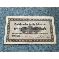 Германия Нотгельд Kreises Schwelm 1 миллион марок 10.08.1923 год / 165 х 94