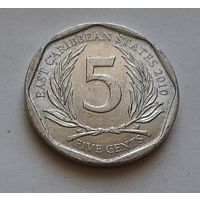 5 центов 2010 г. Восточные Карибы