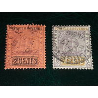 Британская Гвиана 1889 - 1905 Стандарт. Фрегат "Сандба". 2 марки