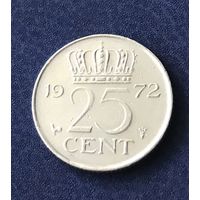 Нидерланды 25 центов 1972