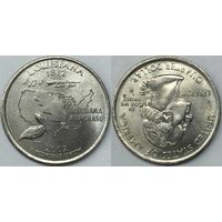 25 центов(квотер) США 2002г D, Луизиана