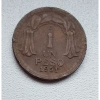 Чили 1 песо, 1951 6-1-21