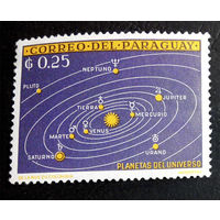 Парагвай 1962 г. Космос. Солнечная система. 1 марка. Чистая #0046-Ч1