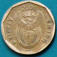 ЮАР, 10 центов 2004. Надпись на языке тсвана: AFORIKA BORWA