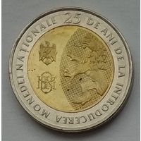 Молдова 10 лей 2018 г. 25 лет национальной валюте