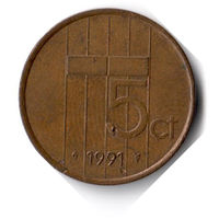 Нидерланды. 5 центов. 1991 г.